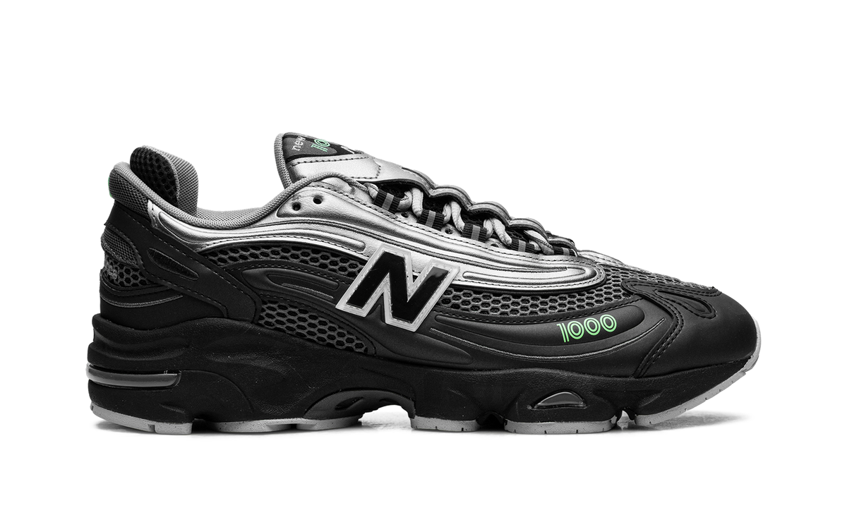 New Balance 1000 Dark Silver Metallic Lime Leaf