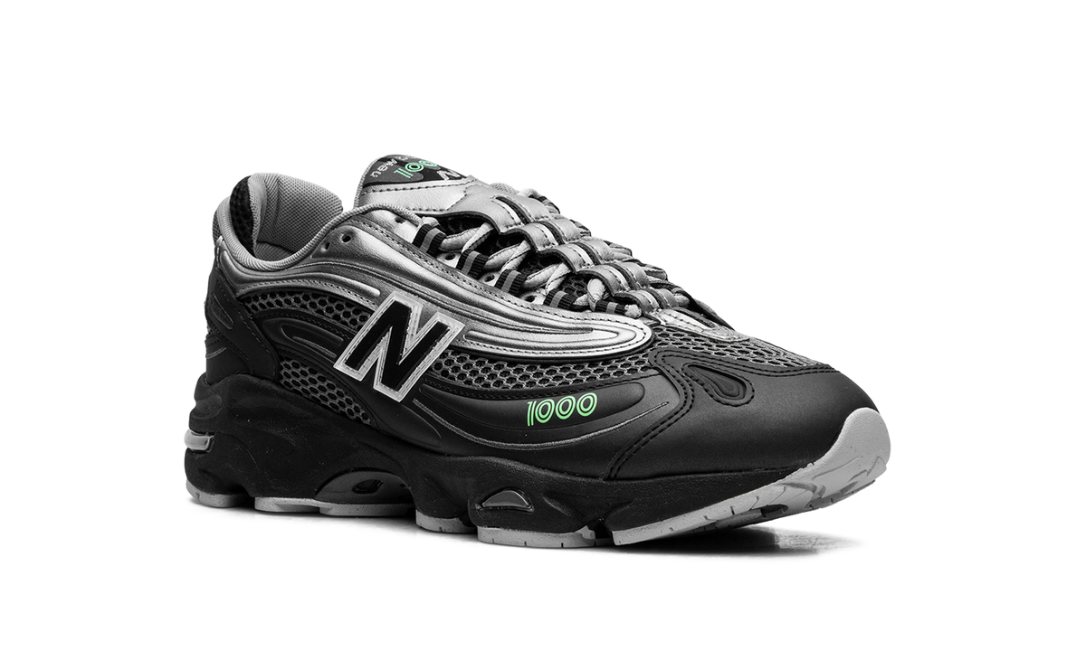 New Balance 1000 Dark Silver Metallic Lime Leaf