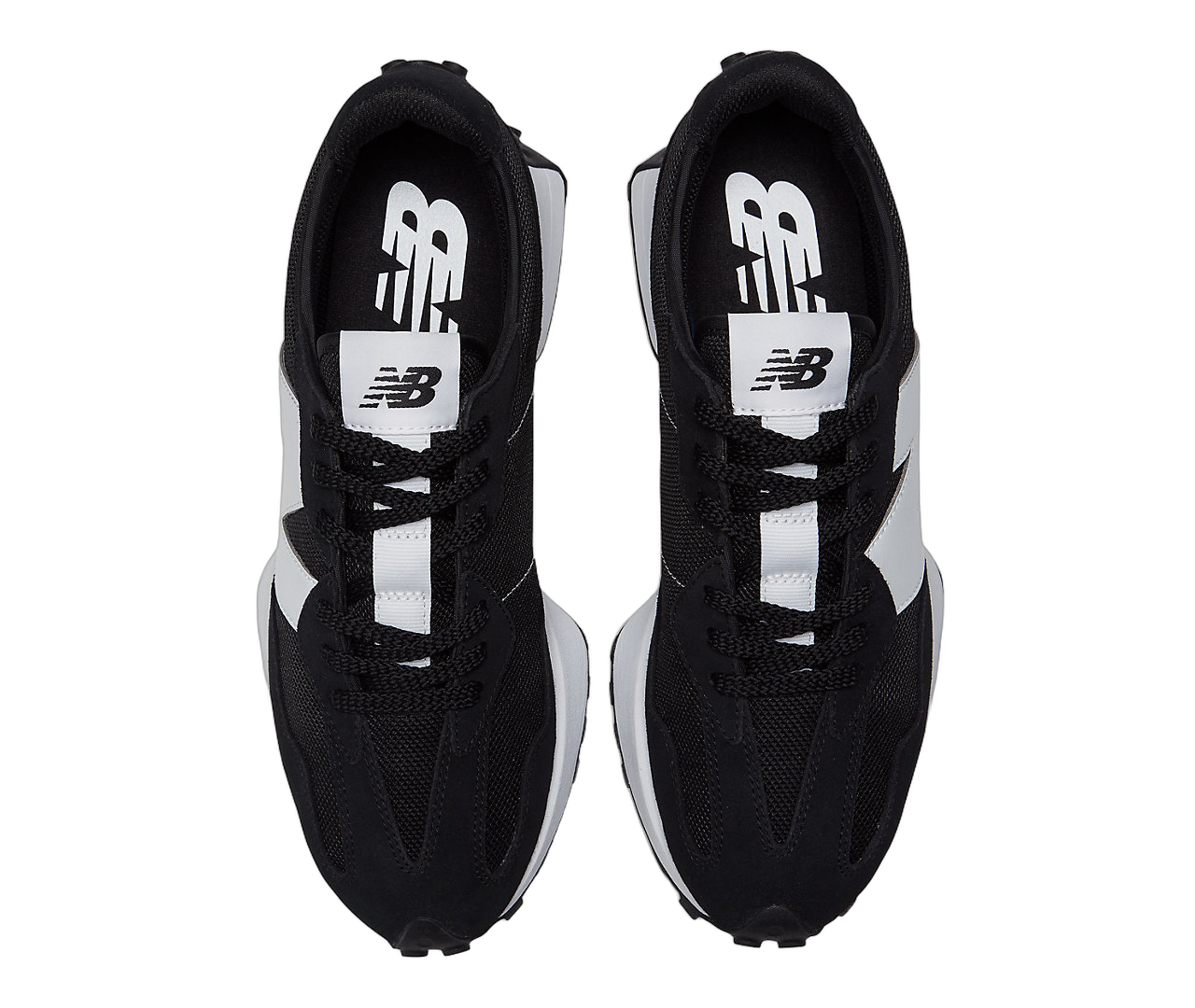 New Balance 327 Black White N Logo - Sneak