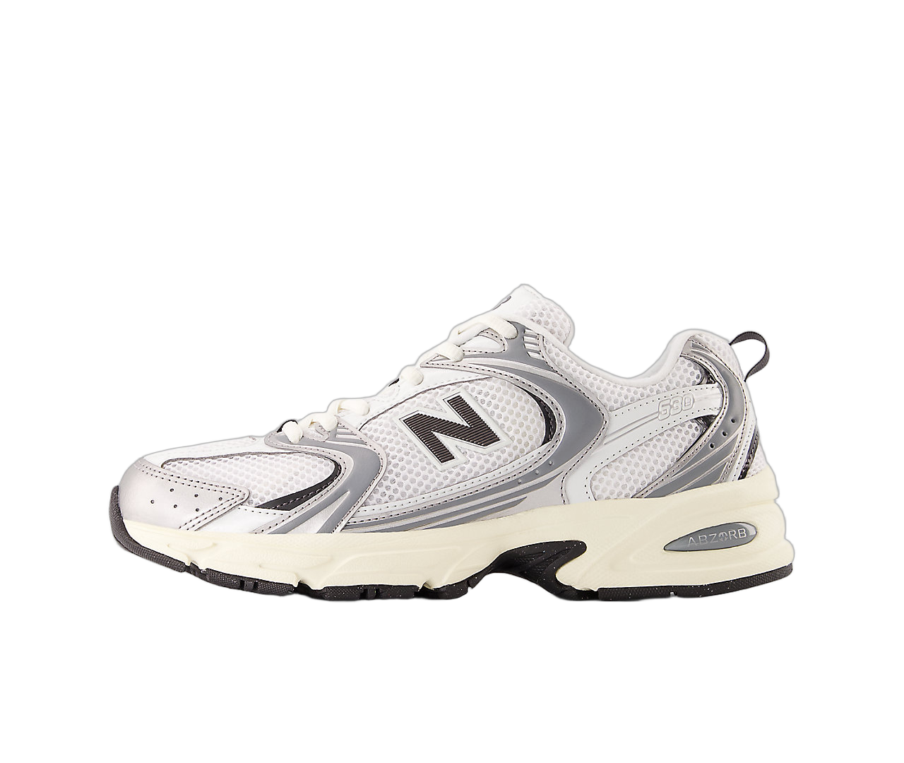 New Balance 530 Silver Metallic Black Cement, Silver Metallic/Black Cement (U530ESA)