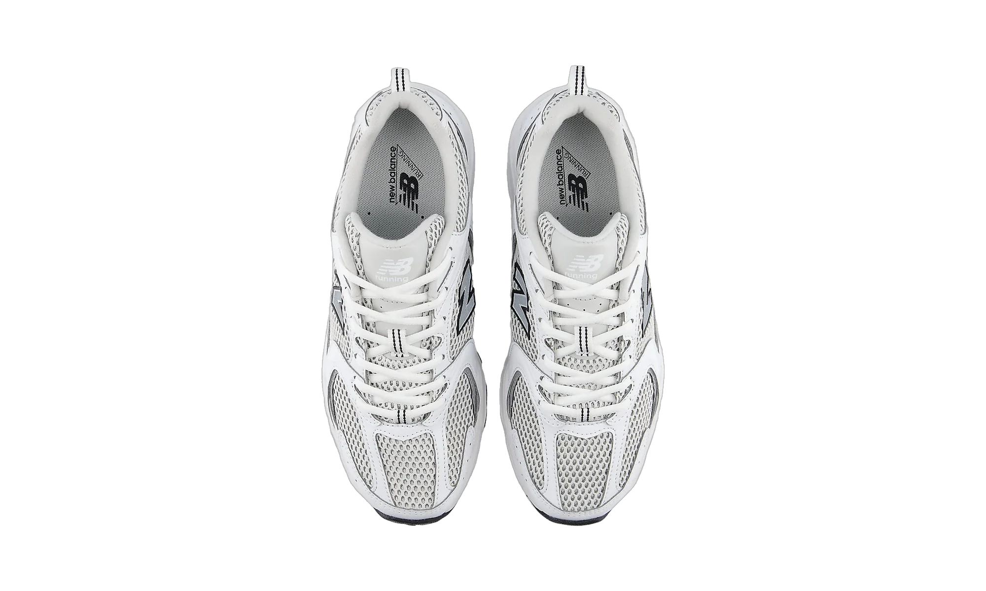 New Balance 530 White Silver Metallic Black Sole