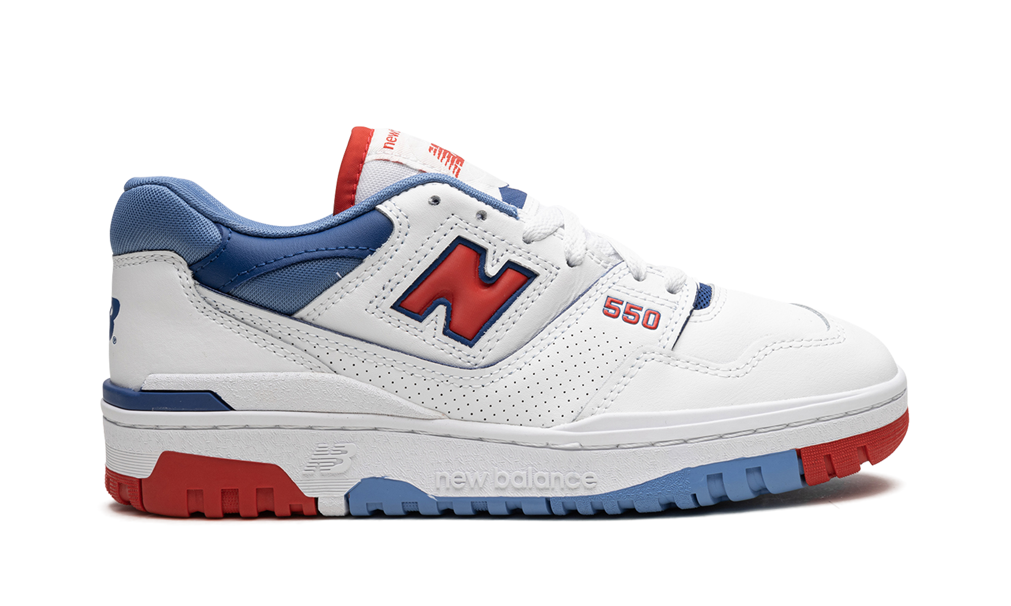 New Balance 550 White True Red Atlantic Blue