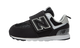 New Balance 574 Hook and Loop Black Silver Metallic (TD)