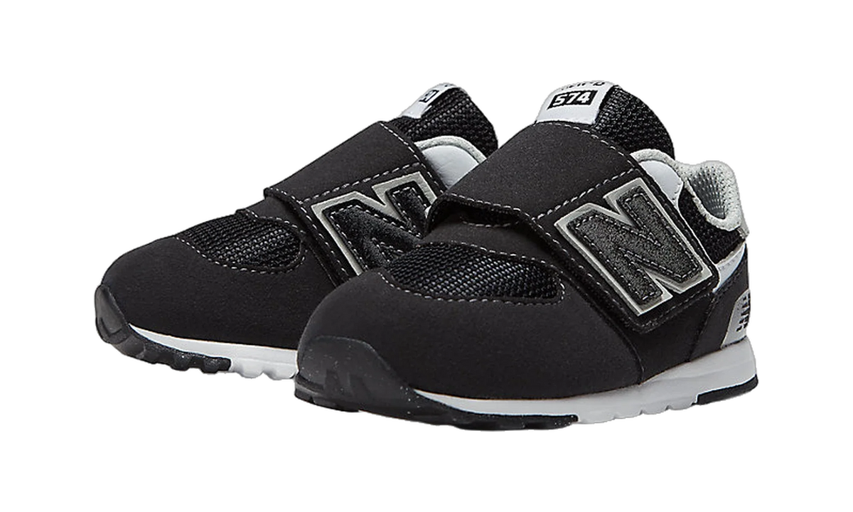 New Balance 574 Hook and Loop Black Silver Metallic (TD)