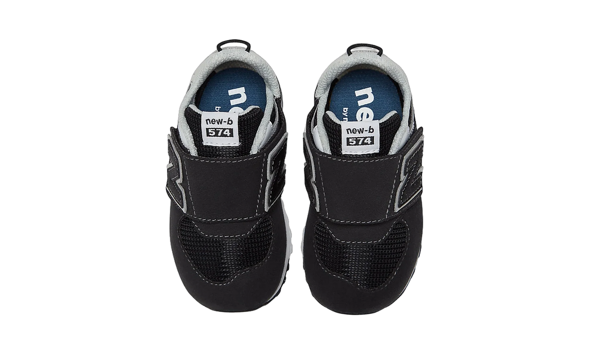New Balance 574 Hook and Loop Black Silver Metallic (TD)