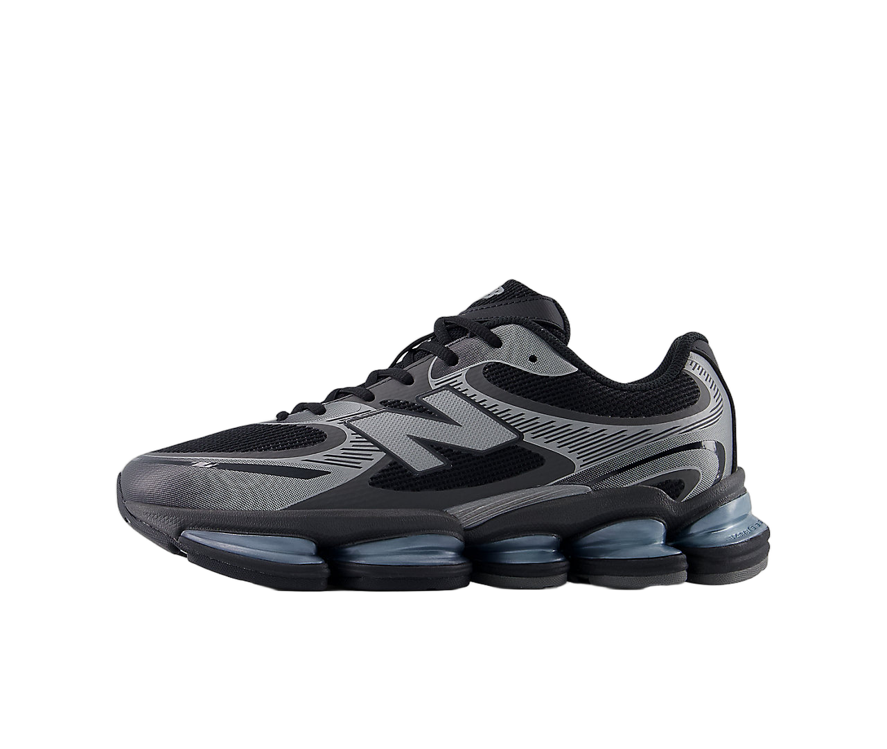 New Balance Abzorb 2000 Black Grey, Black/Dark Silver Metallic/Light Chrome Blue (U2000EA)