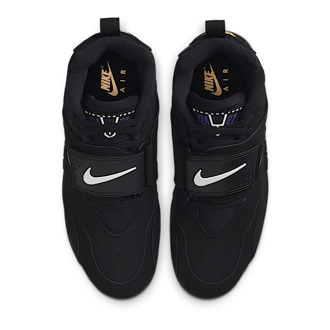 Nike Air Diamond Turf Ravens (2025), Black/White-Club Purple-Metallic Gold (HV2282-001)