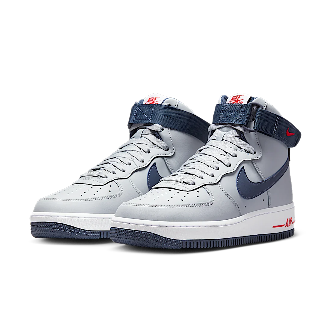 Nike Air Force 1 High QA "Patriots", Wolf Grey/College Navy-University Red-White (DZ7338-001)