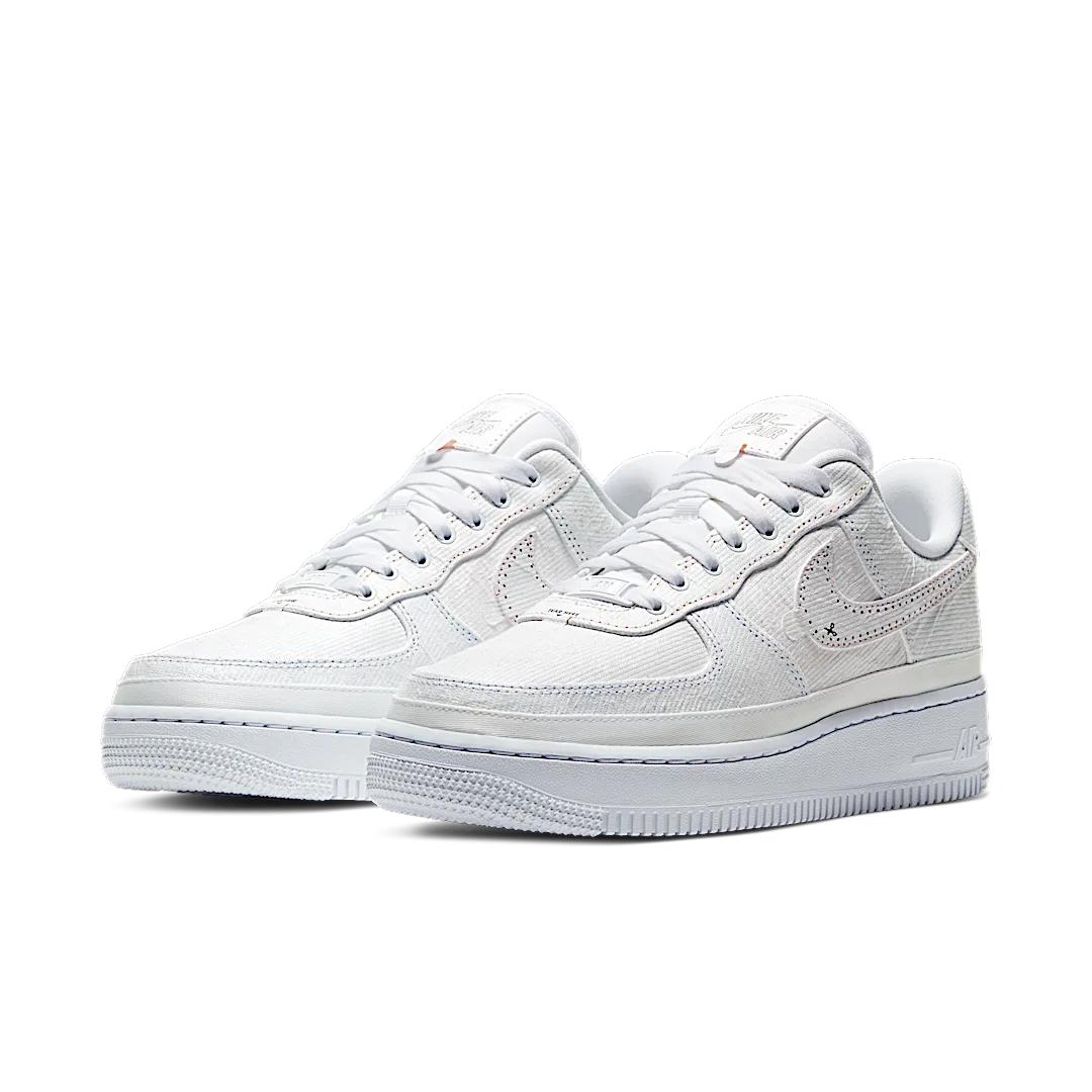 Nike Air Force 1 LX Tear Away Red Swoosh, White/White-Multi-Color (CJ1650-101)