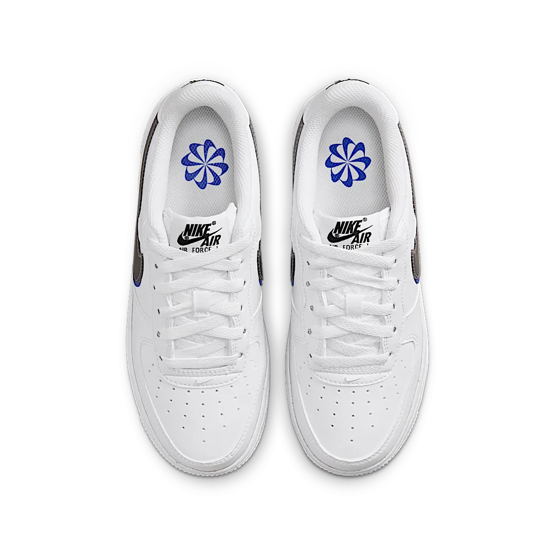 Nike Air Force 1 Low Impact Next Nature Double Swoosh White Black Blue, White/Black-Hyper Royal-Summit White (FD0688-100)