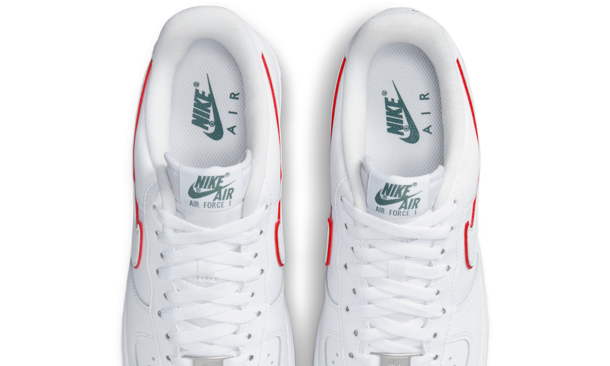 Nike Air Force 1 Low Just Do It White Noble Green Metallic Silver University Red