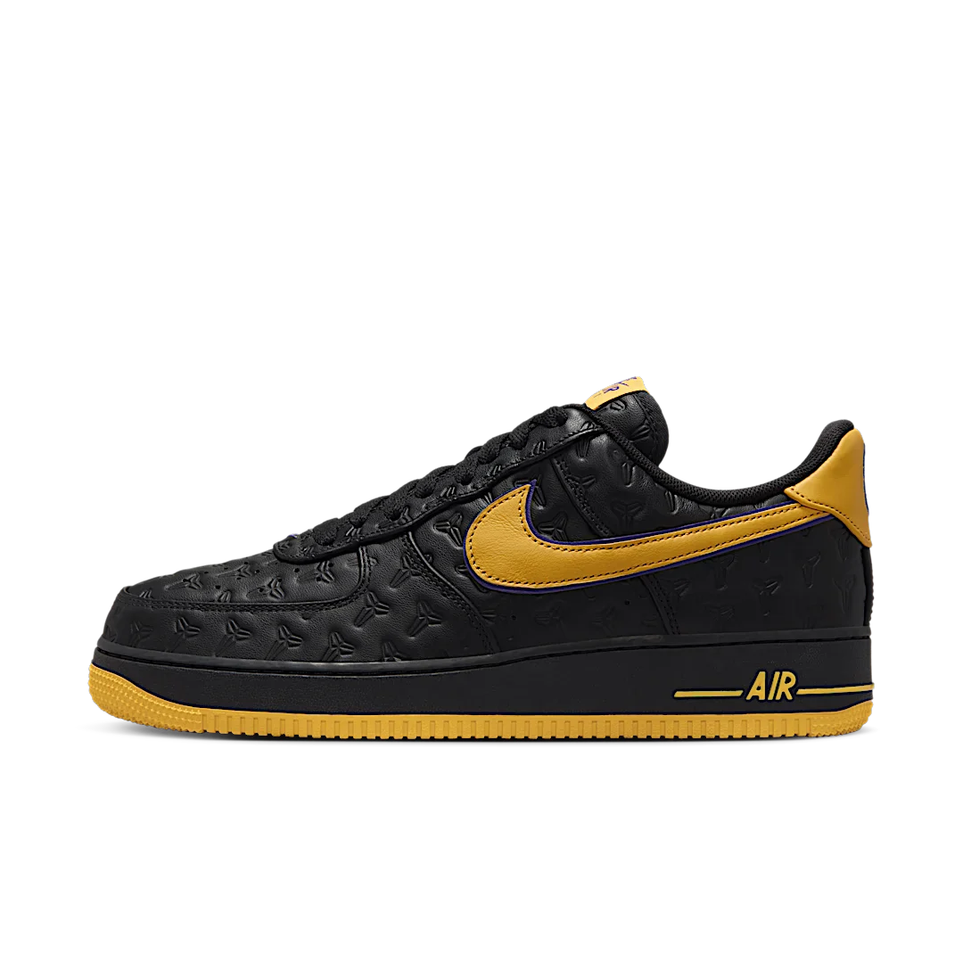 Nike Air Force 1 Low Kobe Bryant Lakers Away (Non-Numbered), Black/Varsity Maize/Varsity Purple (HV5122-001)