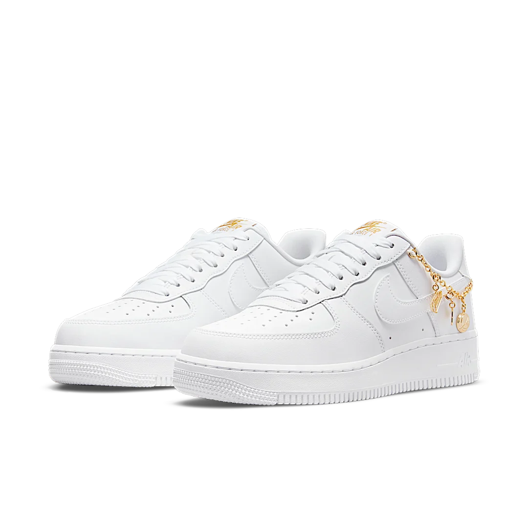 Nike Air Force 1 Low LX White Pendant, White/White-Metallic Gold-Flat Gold (DD1525-100)