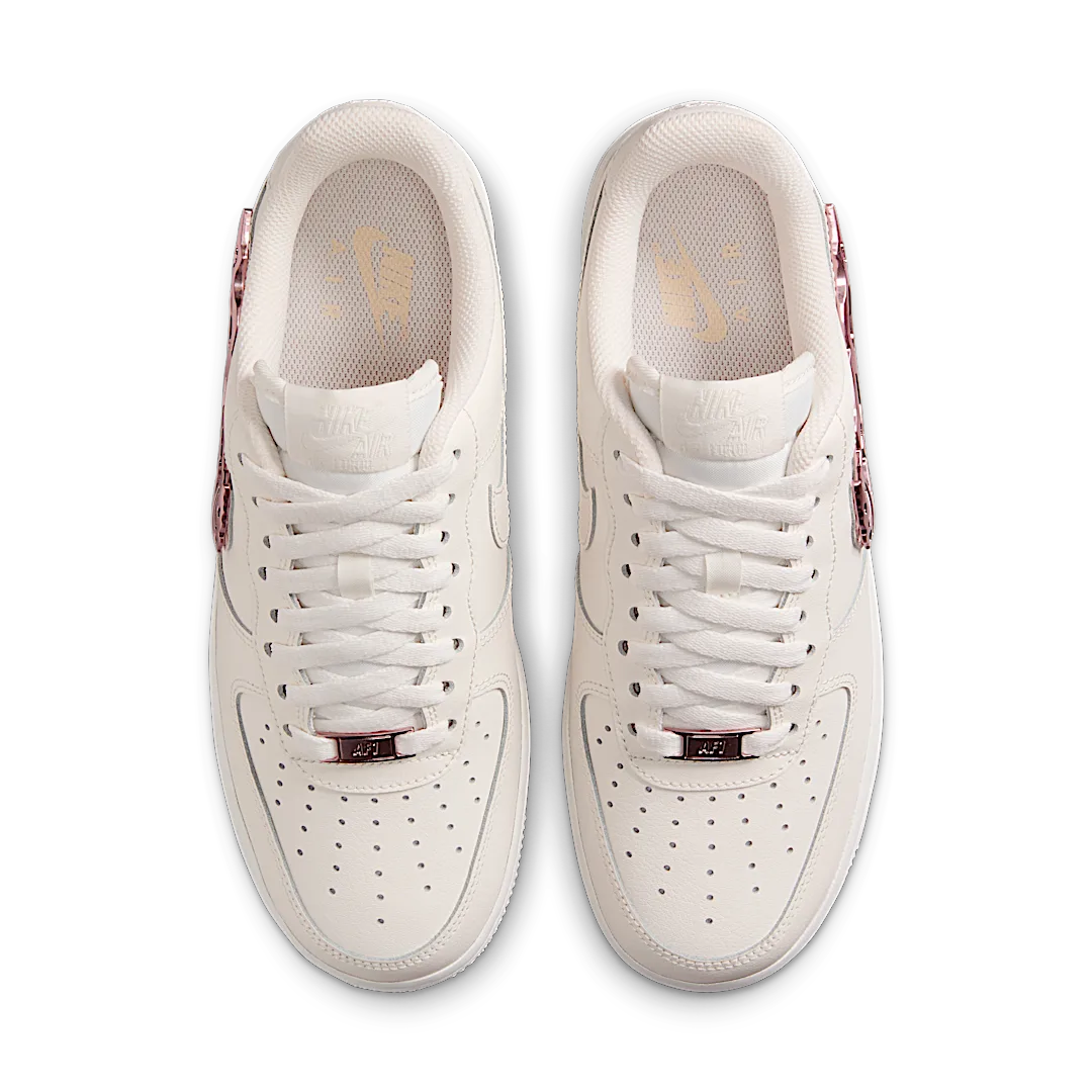 Nike Air Force 1 Low Liquid Metal Swoosh Metallic Rose Gold, Sail/Rose Gold-Sail (IF1686-161)