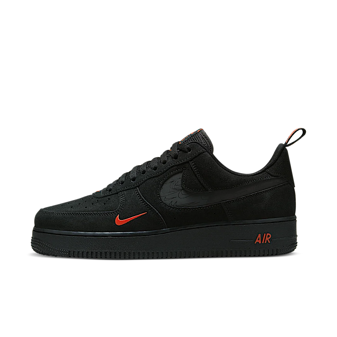 Nike Air Force 1 Low Multi-Swoosh Black Crimson, Black/Black/Light Crimson (DZ4514-001)