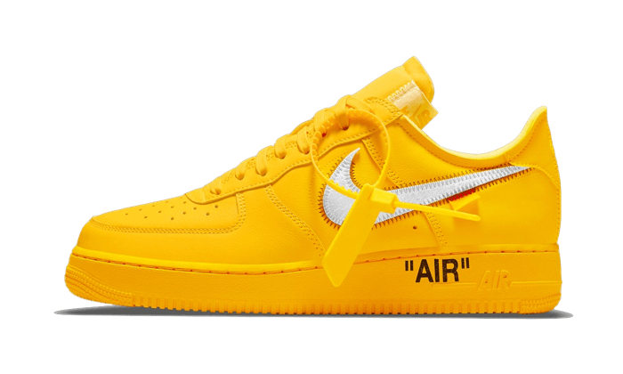 Off-White x Nike Air Force 1 Low Lemonade, University Gold/Black-Metallic Silver (DD1876-700)