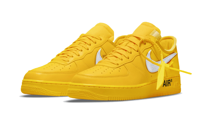 Off-White x Nike Air Force 1 Low Lemonade, University Gold/Black-Metallic Silver (DD1876-700)
