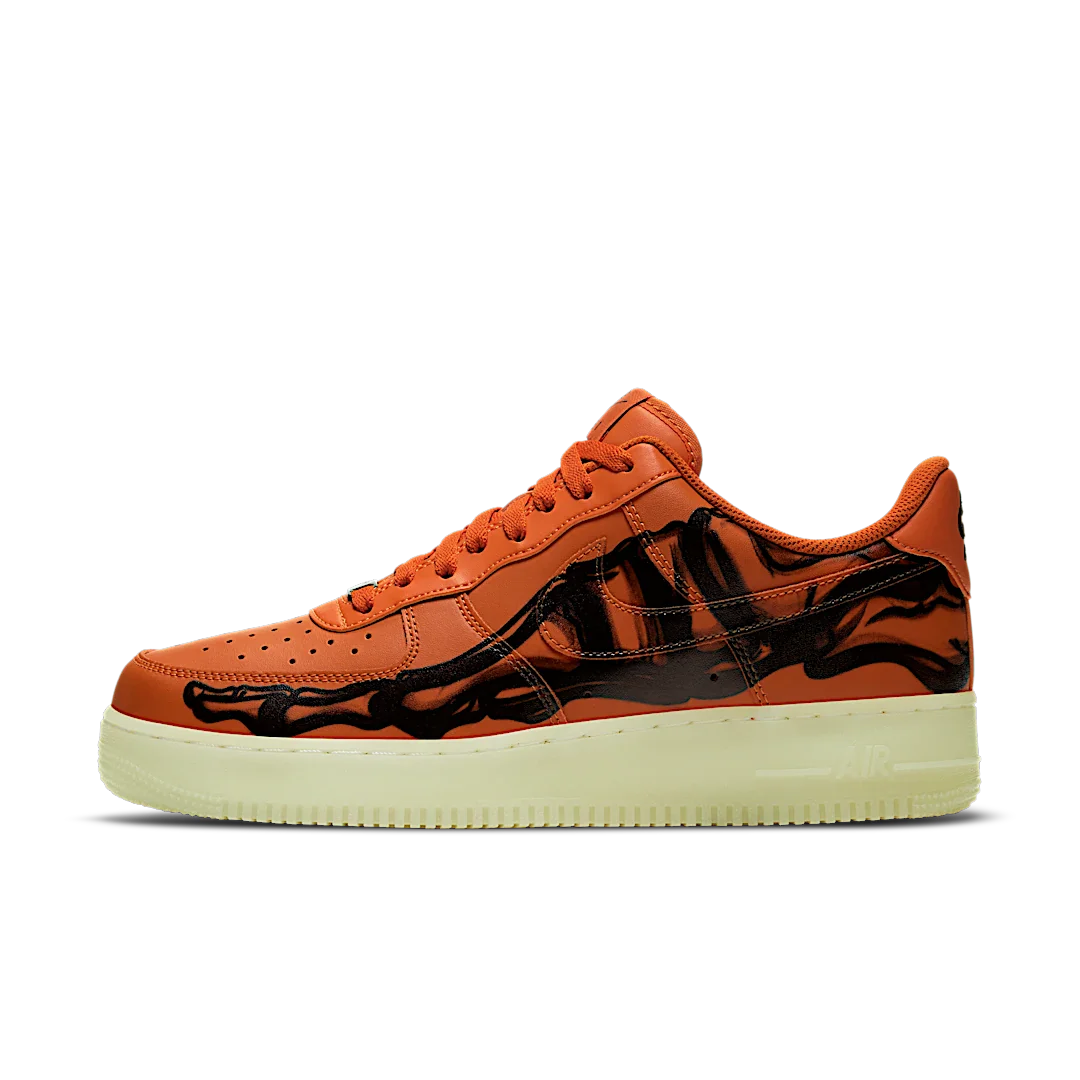 Nike Air Force 1 Low Orange Skeleton Halloween (2020), Starfish/White-Black (CU8067-800)