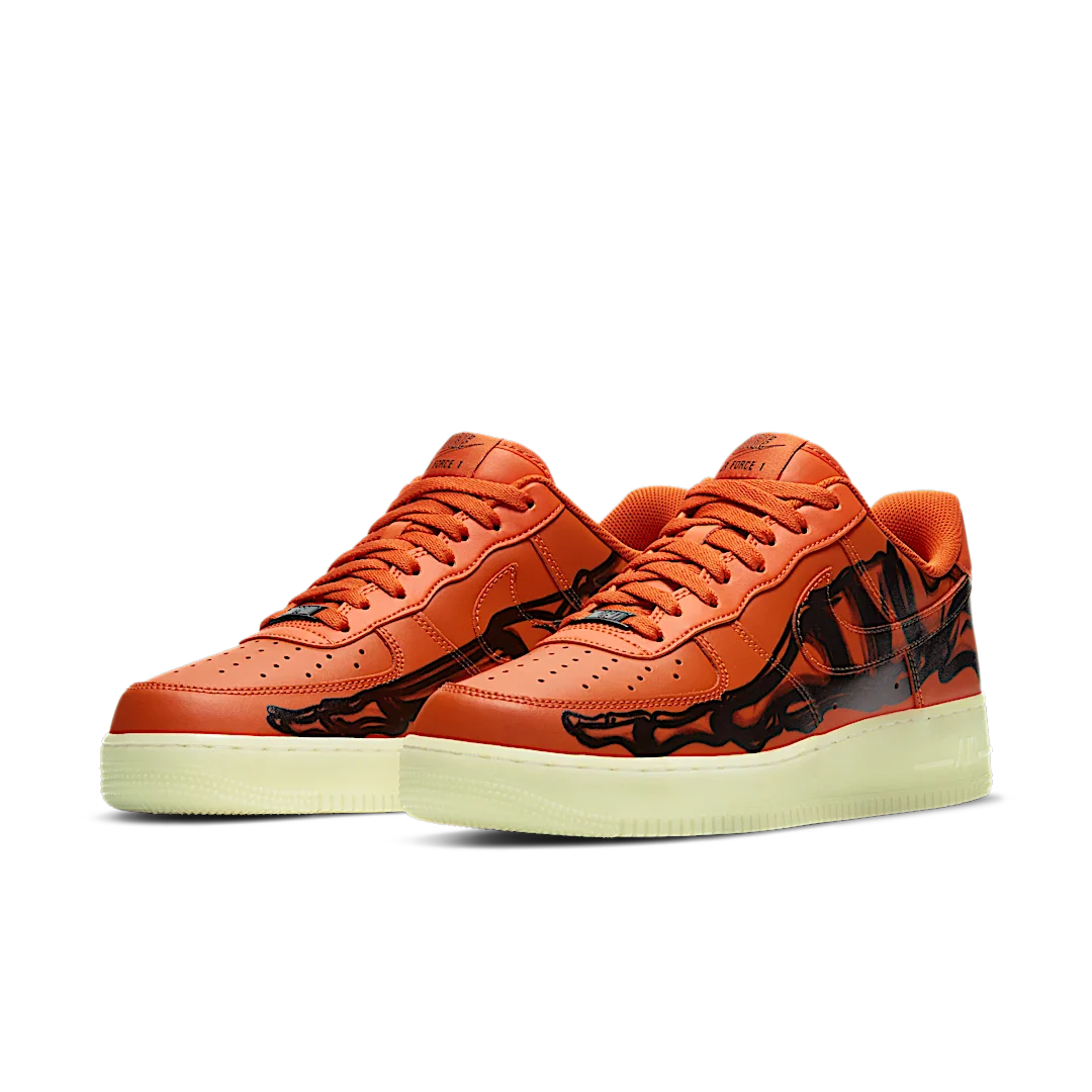 Nike Air Force 1 Low Orange Skeleton Halloween (2020), Starfish/White-Black (CU8067-800)