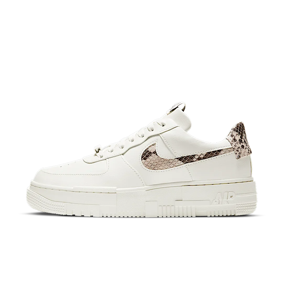 Nike Air Force 1 Low Pixel SE Snake, Sail/College Grey-Malt-Desert Sand (CV8481-101)