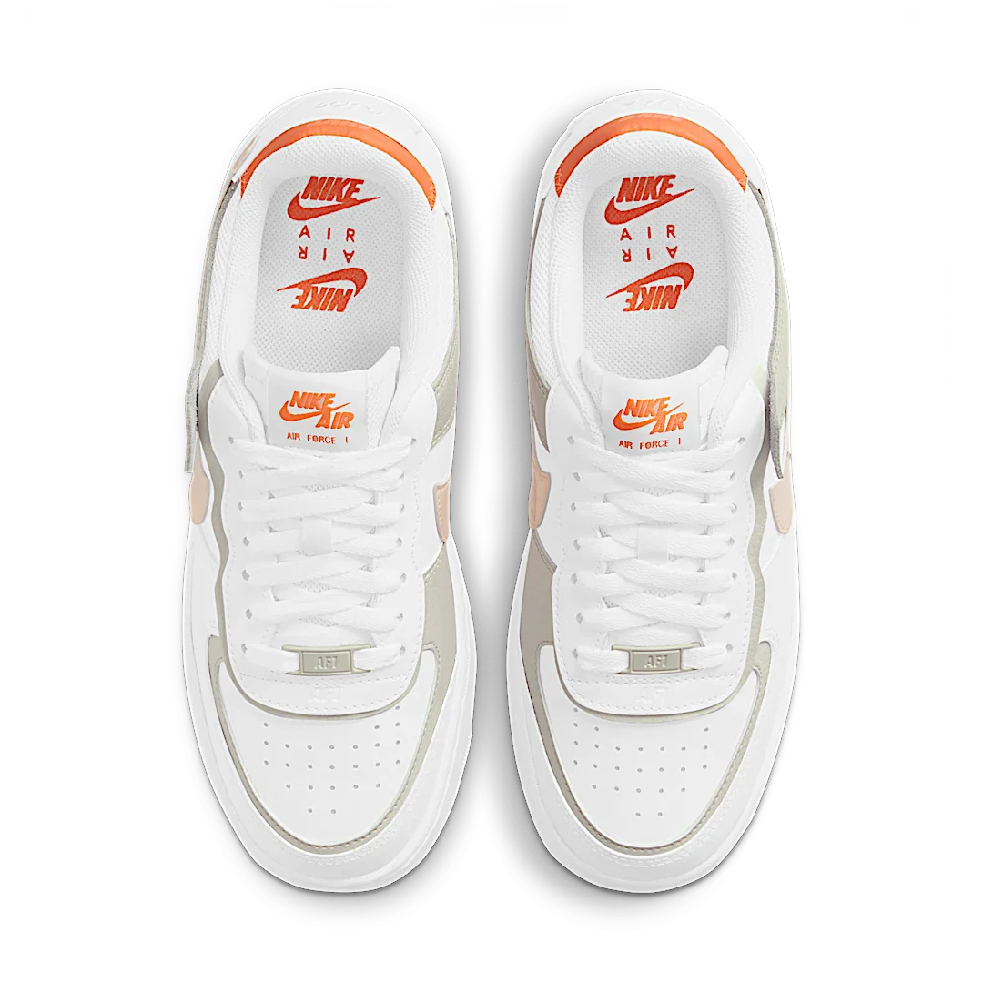Nike Air Force 1 Low Shadow White Bright Mango, White/Bright Mango/Pearl White/Crimson Tint (DH3896-100)