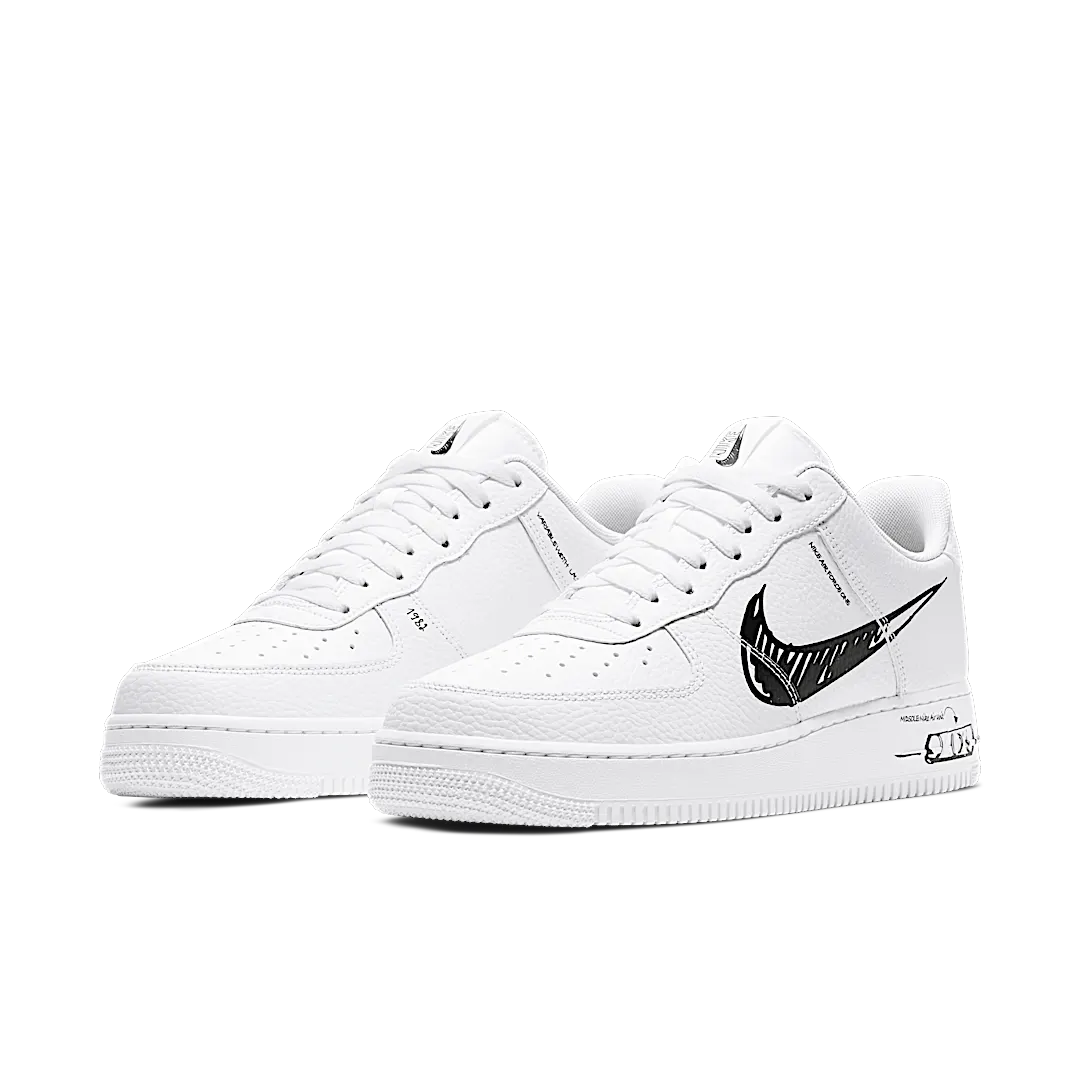 Nike Air Force 1 Low Sketch White Black, White/Black-White (CW7581-101)