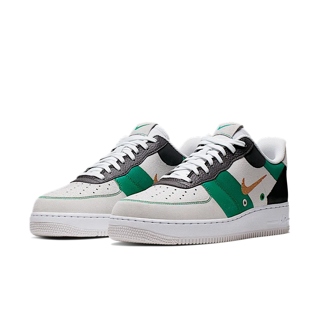 Nike Air Force 1 Low Vast Grey Green, White/Black-Vast Grey-Metallic Gold (CI0065-100)