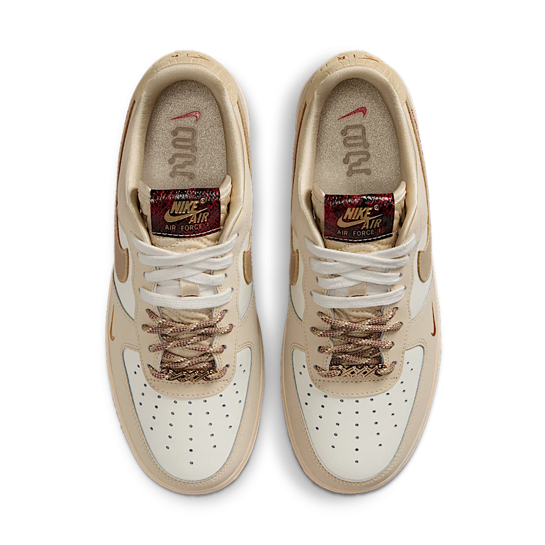 Nike Air Force 1 Low Year of the Snake, Sail/Team Gold/Light Khaki/Parachute Beige/University Red/Metallic Gold (HV5990-172)