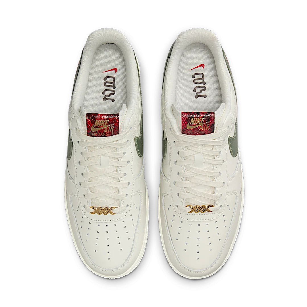 Nike Air Force 1 Low Year of the Snake, Sail/Jade Horizon/Light Bone/University Red/Metallic Gold/Sail (HV5979-130)