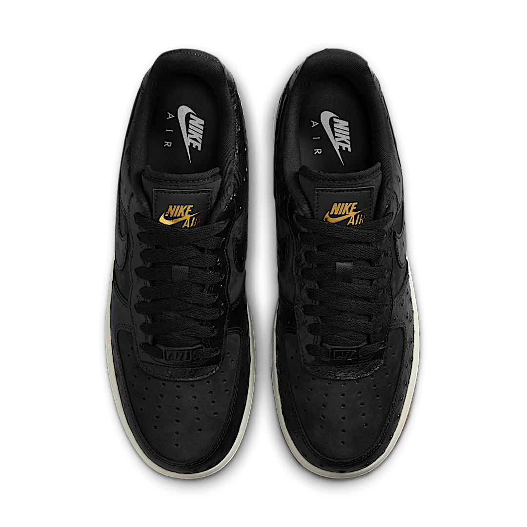 Nike Air Force 1 Low '07 Black Ostrich Gum, Black/Sail-Gum Light Brown (DZ2708-002)