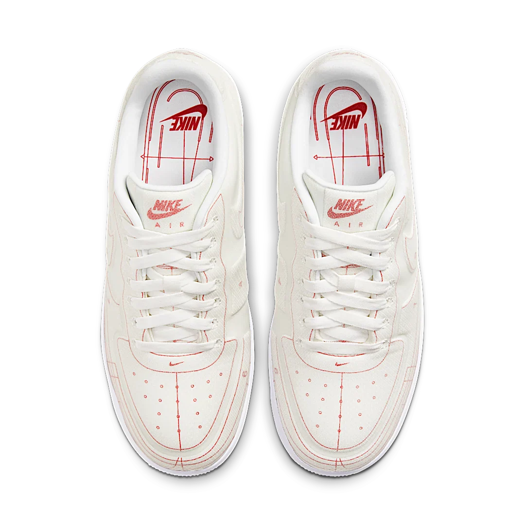 Nike Air Force 1 Low '07 LX Blueprint Summit White, Summit White/Summit White-University Red (CI3445-100)