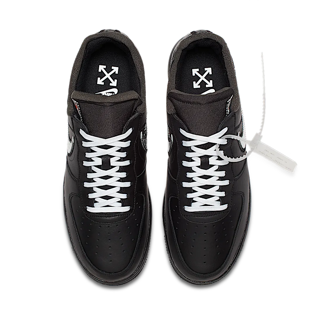 Nike Air Force 1 Low '07 Off-White MoMA (with Socks), Black/Metallic Silver-Black (AV5210-001)