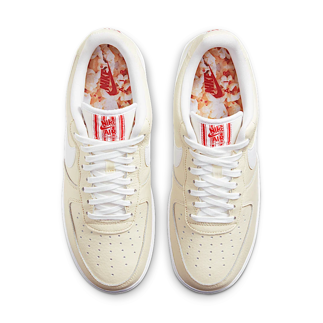 Nike Air Force 1 Low '07 Premium Popcorn, Coconut Milk/White-University Red (CW2919-100)