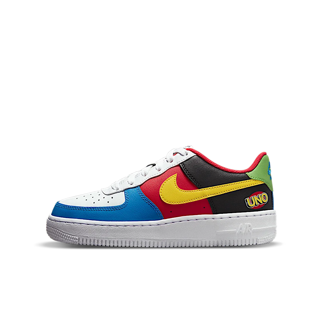 Nike Air Force 1 Low '07 QS Uno, White/University Gold-University Red-Game Royal (DO6634-100)