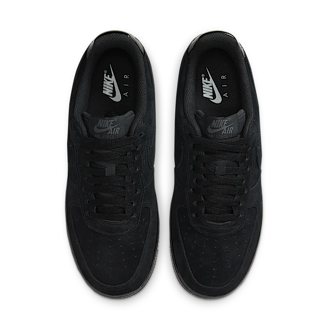 Nike Air Force 1 Low '07 Triple Black Suede, Black/Anthracite/White/Black (HM9659-001)