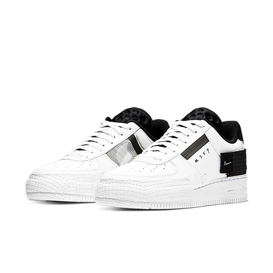Nike Air Force 1 Type White Black Volt, White/Black-White-Volt (AT7859-101)