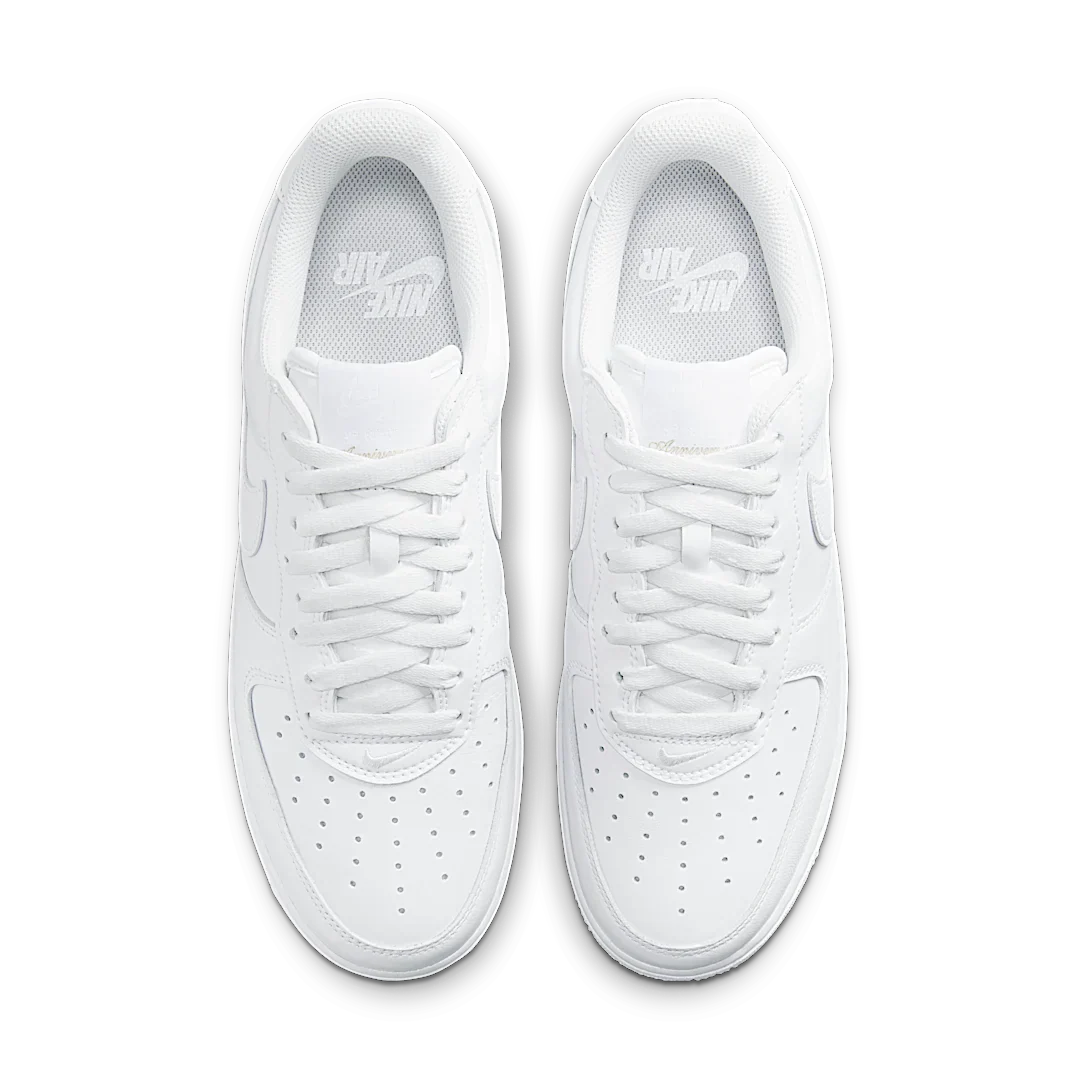 Nike Air Force 1 '07 Low Color of the Month Triple White, White/White-White-Metallic Gold (DJ3911-100)