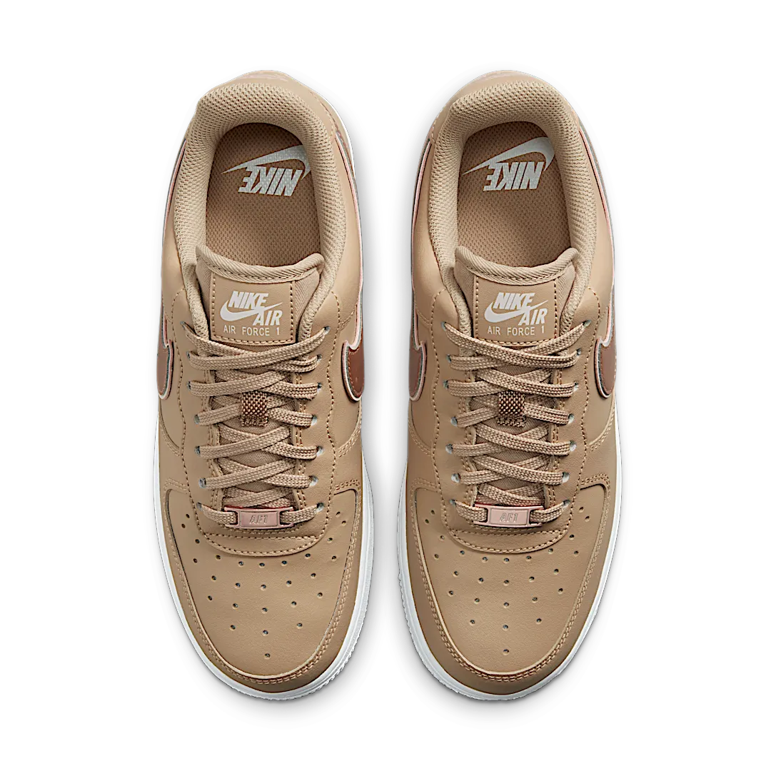 Nike Air Force 1 '07 Tan Metallic Rose Gold, Hemp/Metallic Rose Gold/Light Soft Pink (DD1523-200)