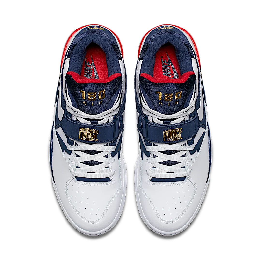 Nike Air Force 180 Olympic, White / Midnight Navy - Metallic Gold (310095-100)