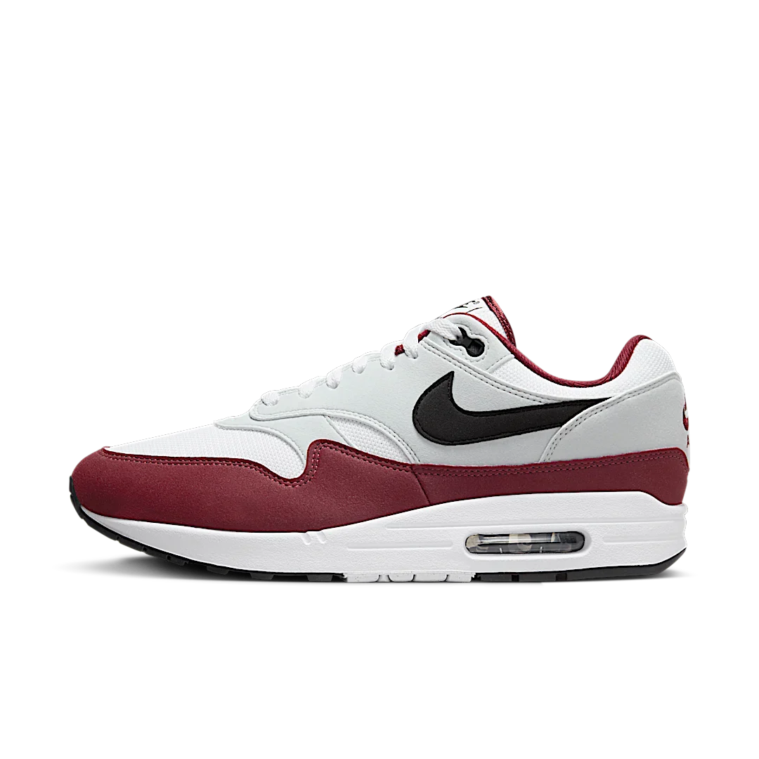 Nike Air Max 1 Dark Team Red, White/Dark Team Red/Pure Platinum/Black (FD9082-106)