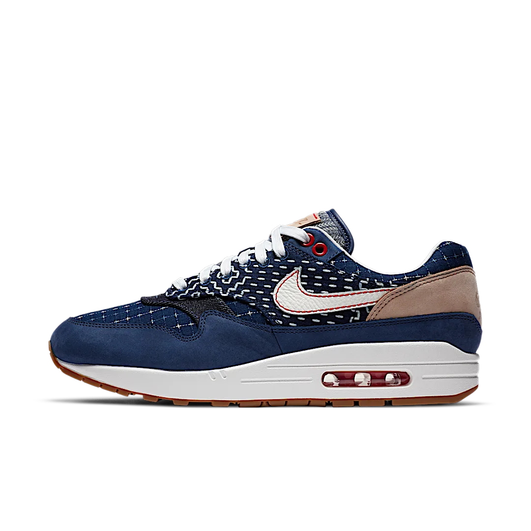 Nike Air Max 1 Denham, Blue Void/Sail-Coastal Blue-Vachetta Tan (CW7603-400)