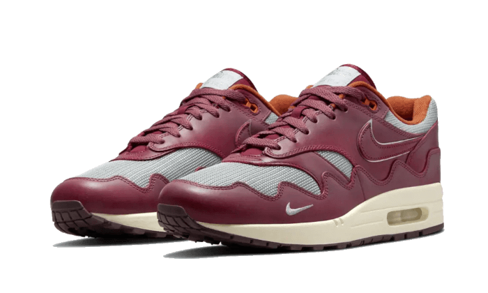 Nike Air Max 1 Patta Waves Rush Maroon (with Bracelet), Metallic Silver/Rush Maroon (DO9549-001)