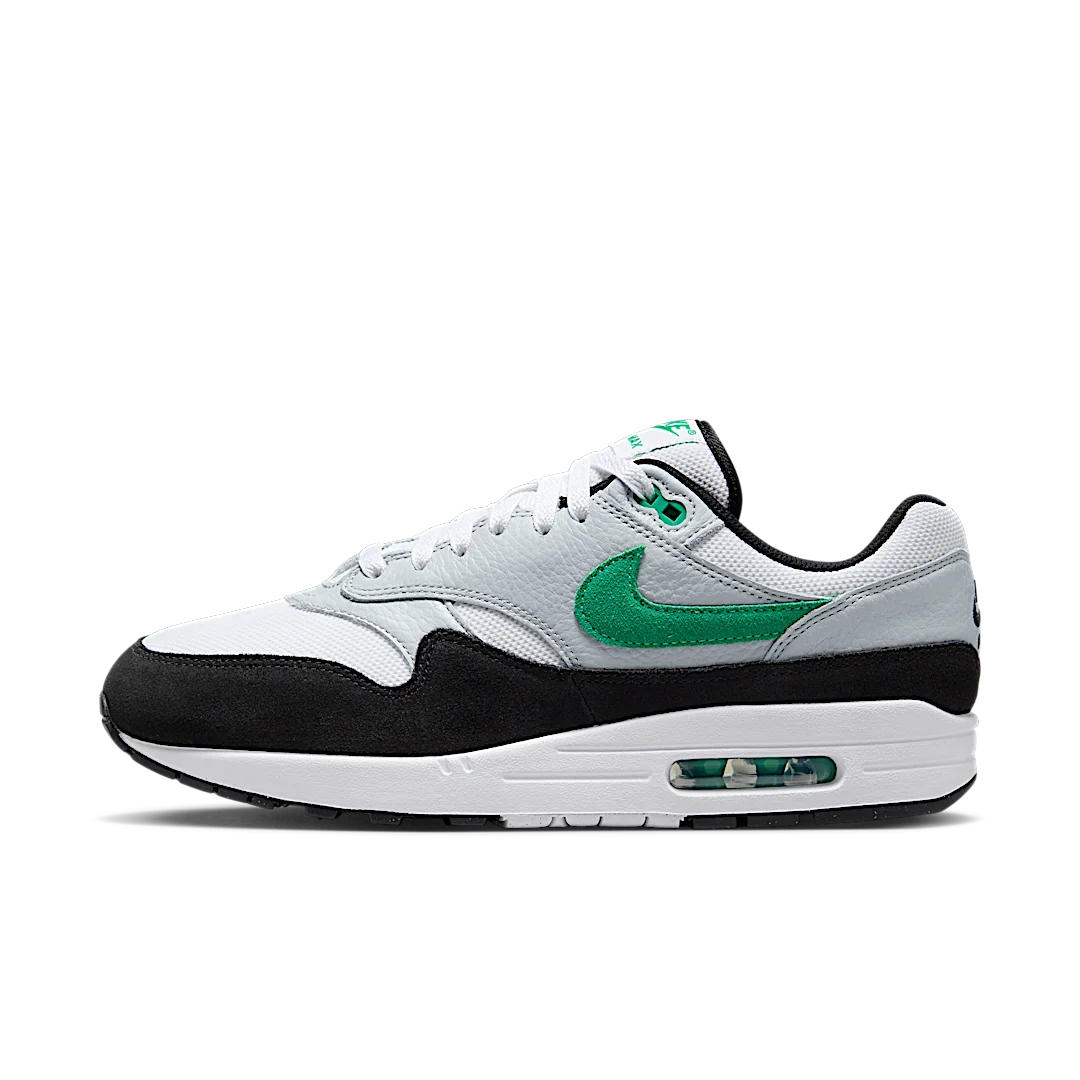 Nike Air Max 1 White Black Stadium Green, White/Pure Platinum/Black/Stadium Green (FN6952-100)