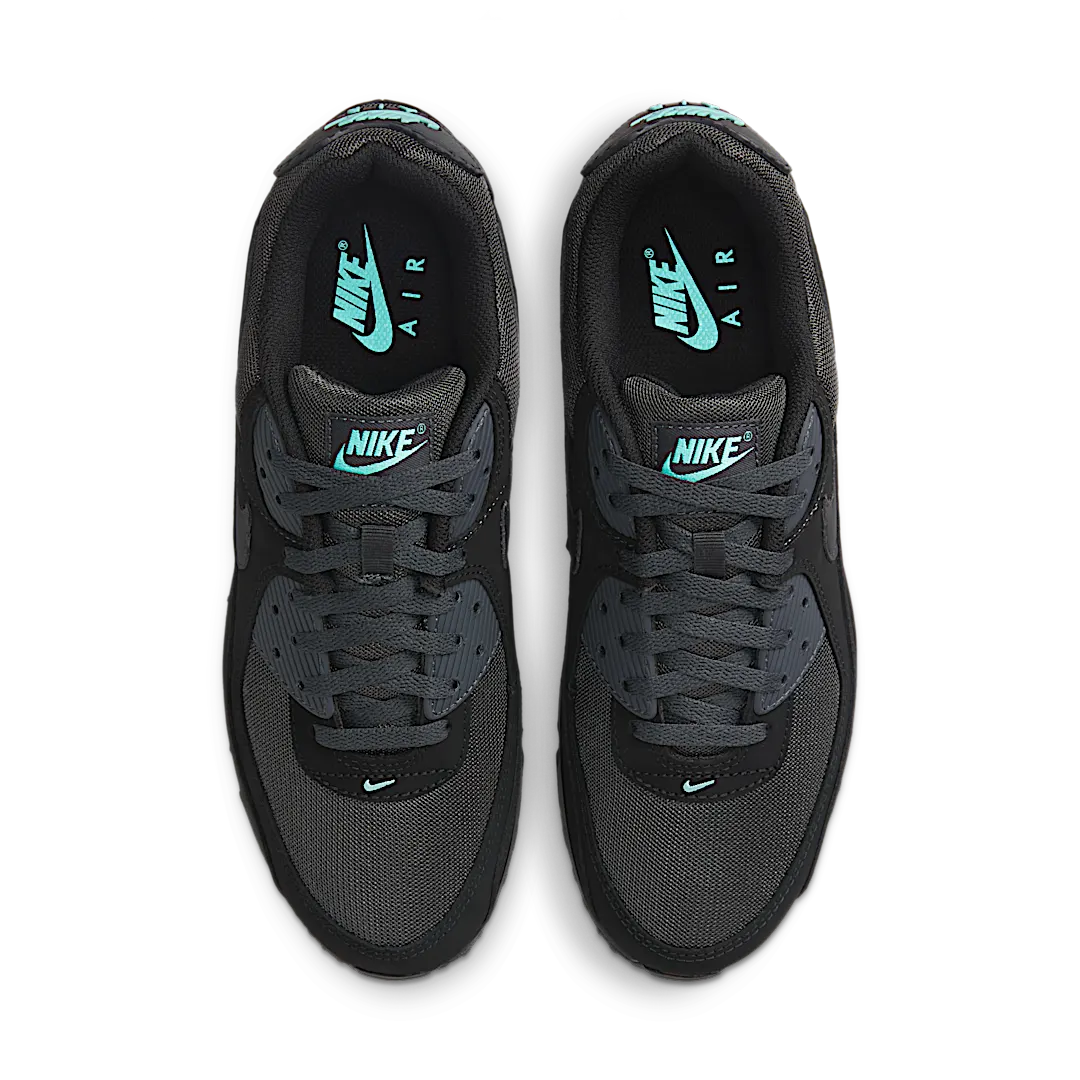 Nike Air Max 90 Black Tiffany, Black/Anthracite-Aurora Green (HV6224-001)