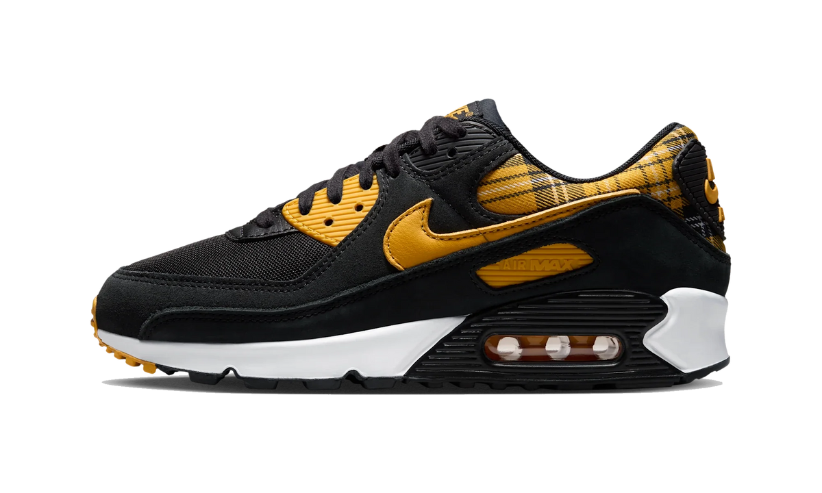 Nike Air Max 90 Black Yellow Ochre Plaid