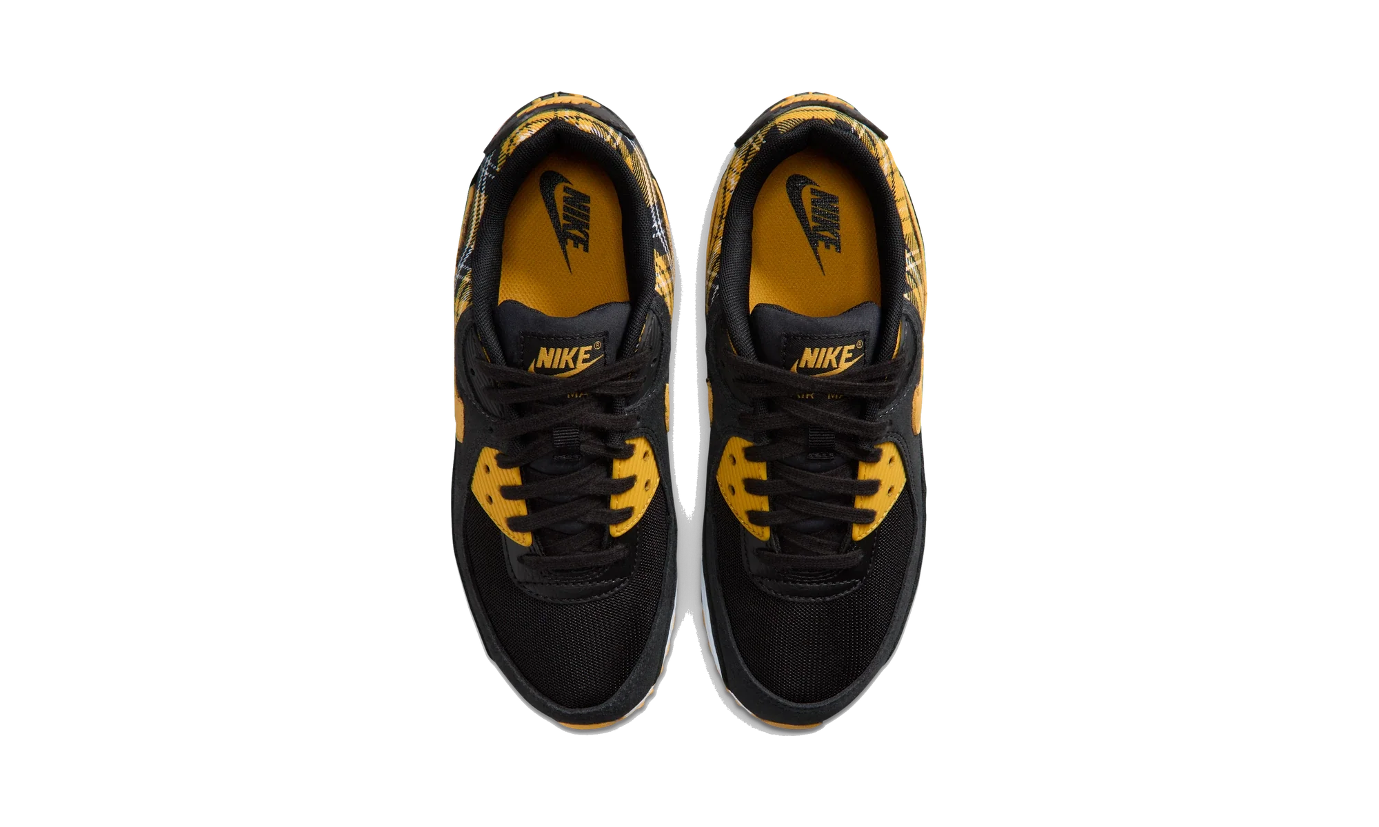 Nike Air Max 90 Black Yellow Ochre Plaid