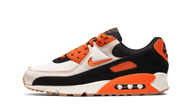 Nike Air Max 90 Home & Away Orange, Sail/Safety Orange-Black-Gum Medium Brown (CJ0611-100)