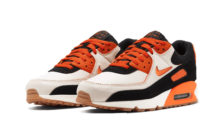 Nike Air Max 90 Home & Away Orange, Sail/Safety Orange-Black-Gum Medium Brown (CJ0611-100)