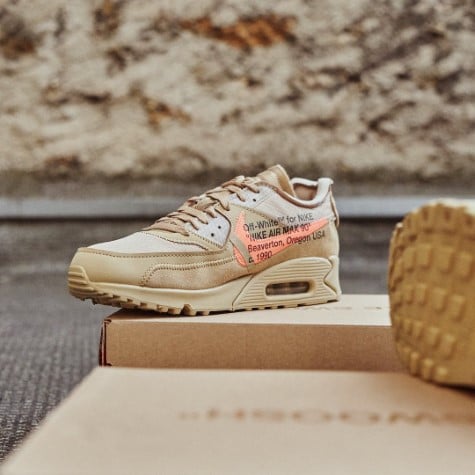 Nike Air Max 90 Off-White Desert Ore, Desert Ore/Desert Ore-Hyper Jade-Bright Mango (AA7293-200)