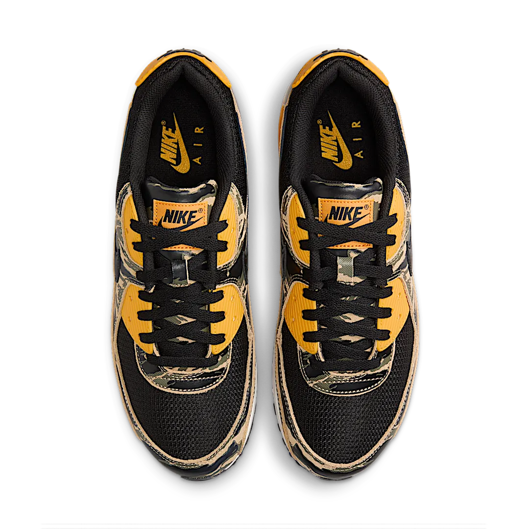 Nike Air Max 90 Premium Black University Gold Camo, Black/University Gold/Parachute Beige/Black (IF1721-001)